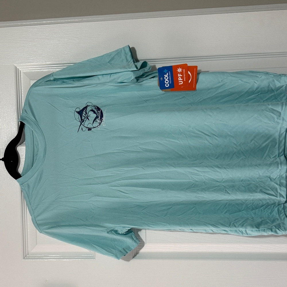 Reel Legends Aqua Performance Tee with Marlin Graphic